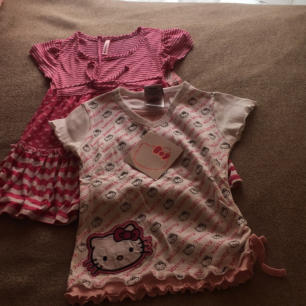 Two sets of pink hello kitty tops